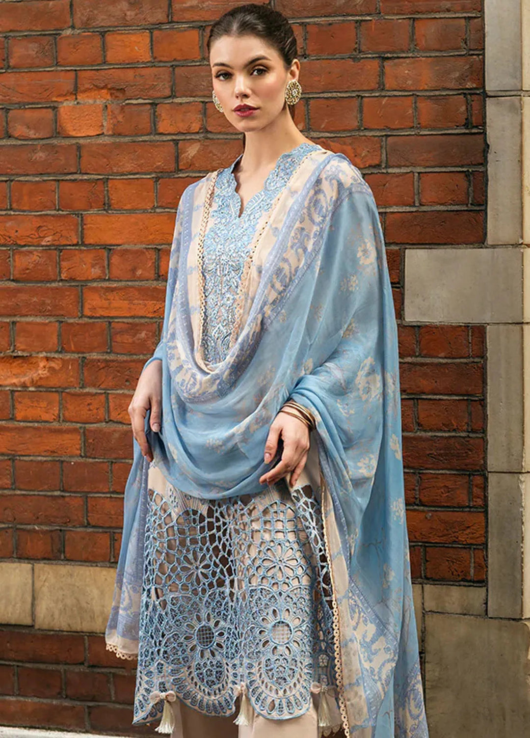 Hemline Odyssey By Mushq Embroidered Lawn Suit Unstitched 3 Piece MQ24H Mystical Muse - Summer Collection