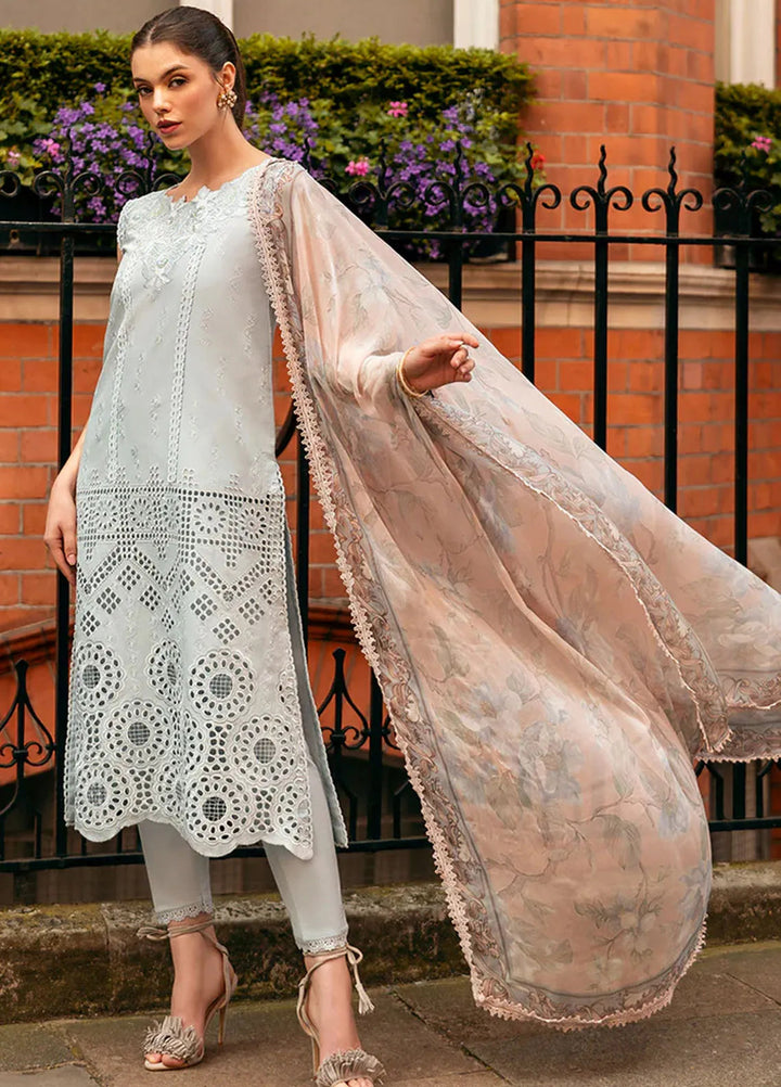 Hemline Odyssey By Mushq Embroidered Lawn Suit Unstitched 3 Piece MQ24H Nightingale Noir - Summer Collection