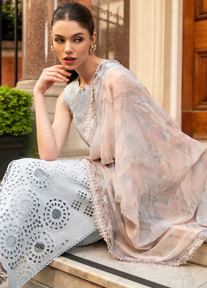 Hemline Odyssey By Mushq Embroidered Lawn Suit Unstitched 3 Piece MQ24H Nightingale Noir - Summer Collection