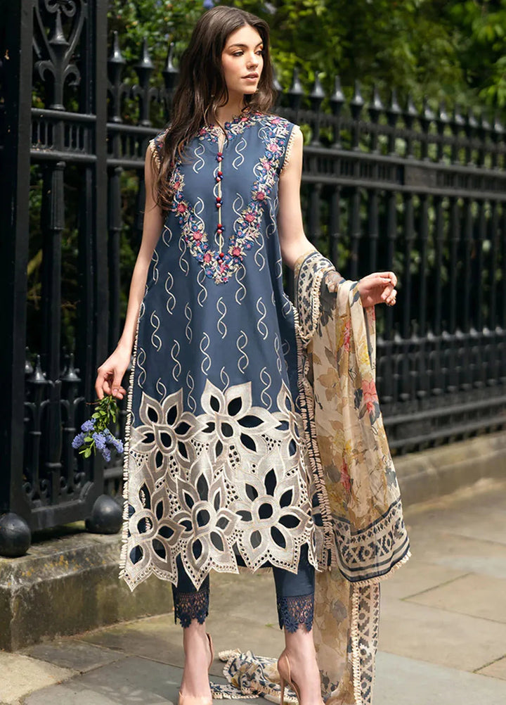 Hemline Odyssey By Mushq Embroidered Lawn Suit Unstitched 3 Piece MQ24H Petale Symphony - Summer Collection