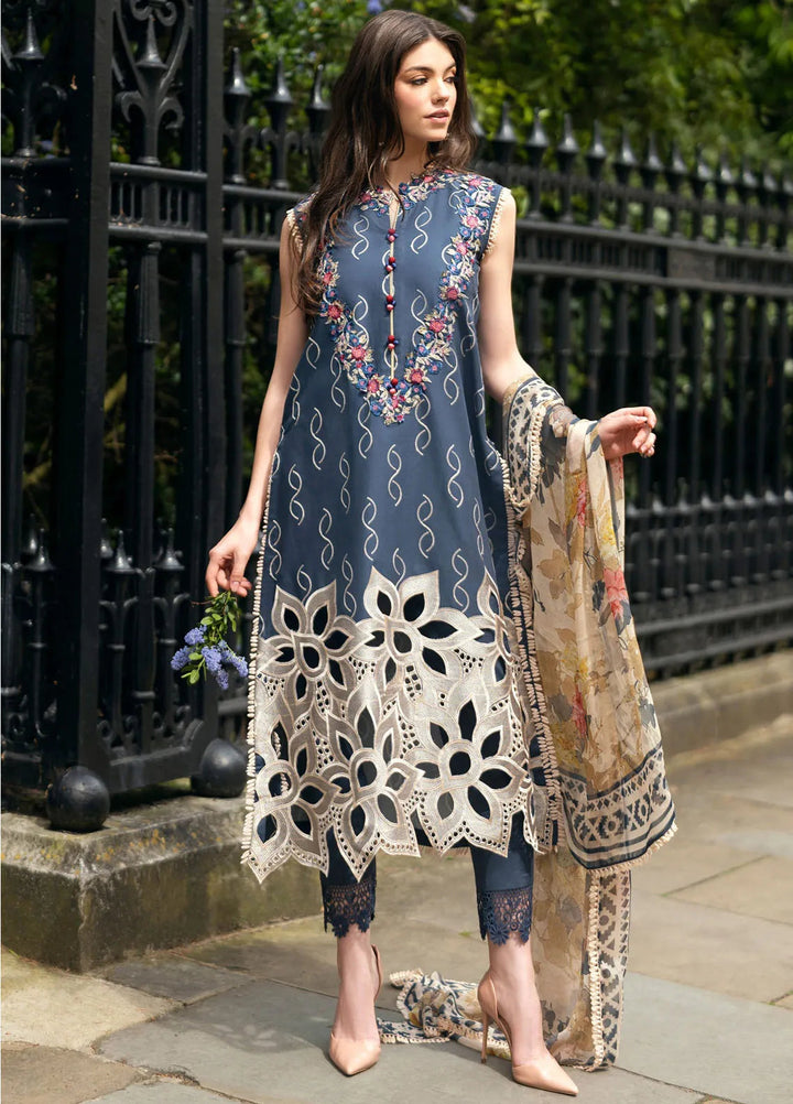 Hemline Odyssey By Mushq Embroidered Lawn Suit Unstitched 3 Piece MQ24H Petale Symphony - Summer Collection