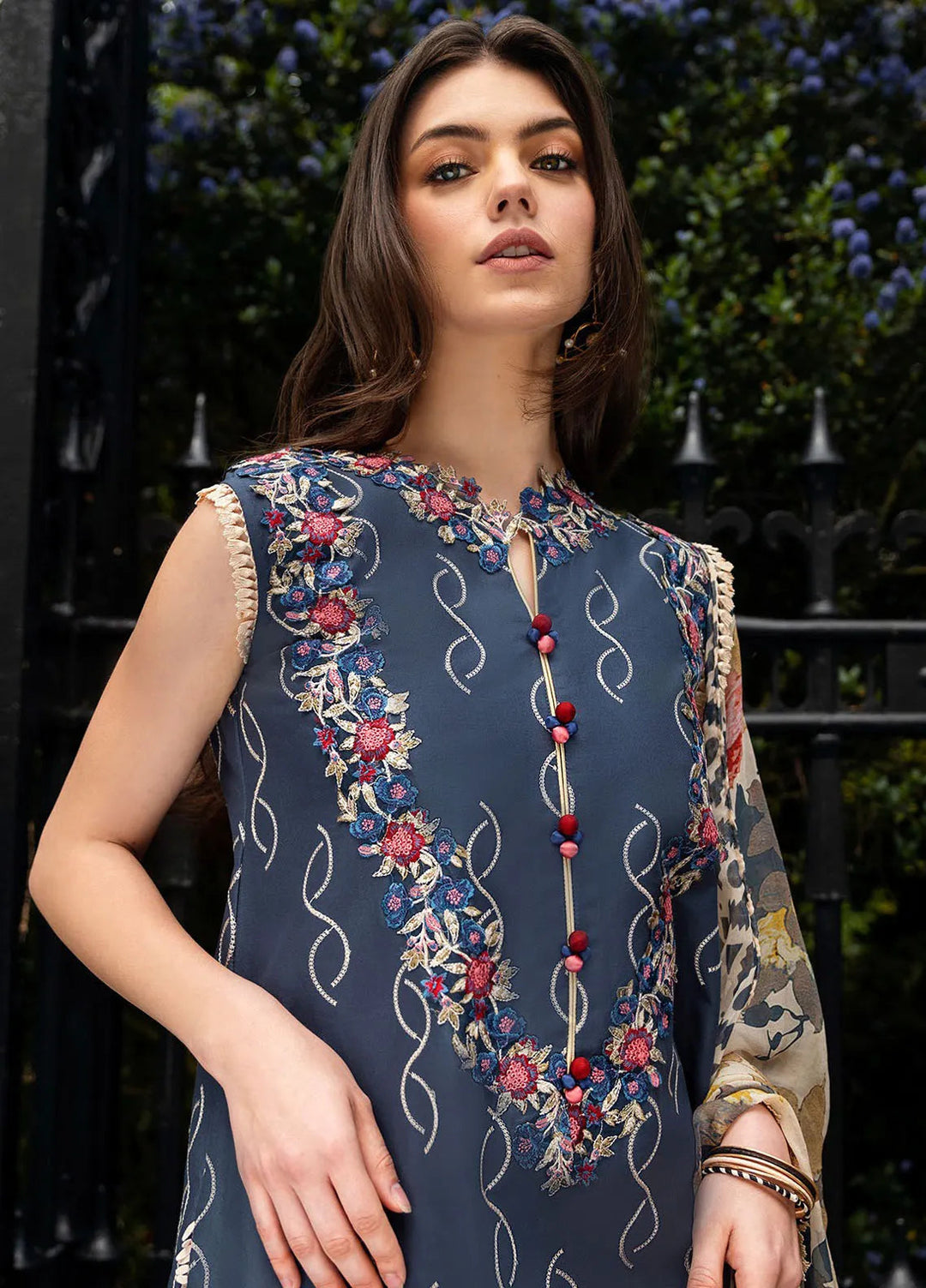 Hemline Odyssey By Mushq Embroidered Lawn Suit Unstitched 3 Piece MQ24H Petale Symphony - Summer Collection