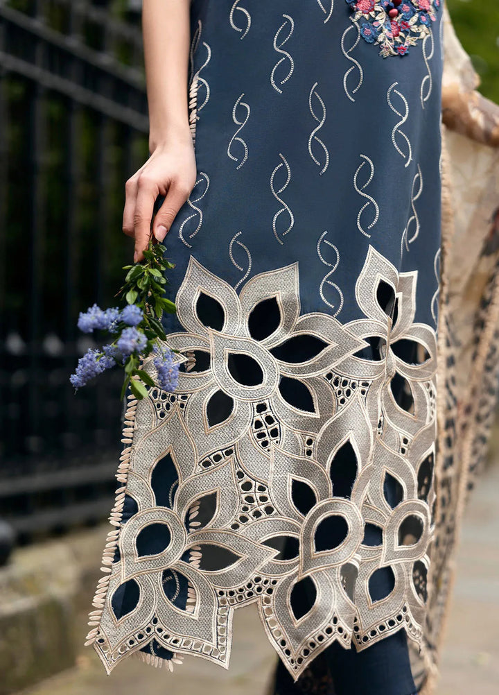 Hemline Odyssey By Mushq Embroidered Lawn Suit Unstitched 3 Piece MQ24H Petale Symphony - Summer Collection