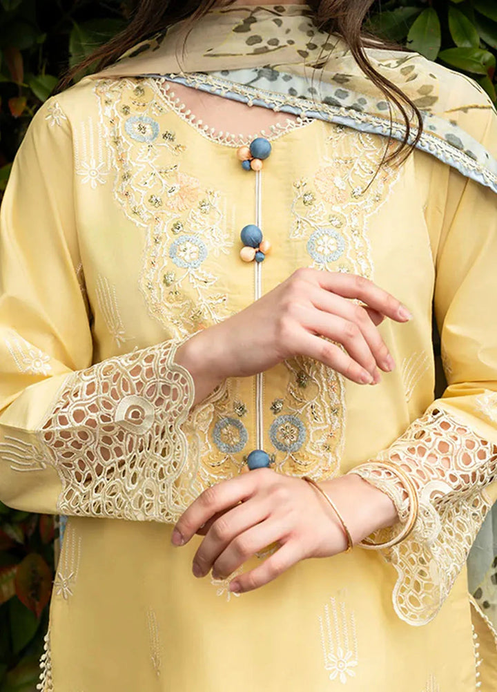 Hemline Odyssey By Mushq Embroidered Lawn Suit Unstitched 3 Piece MQ24H Sunset Sway - Summer Collection