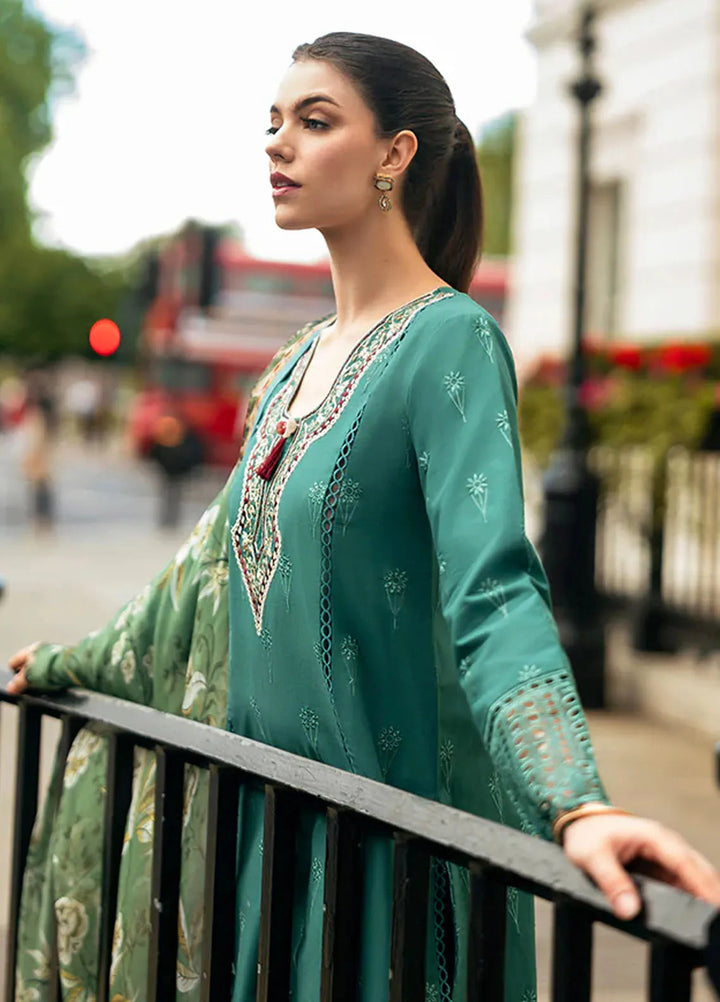 Hemline Odyssey By Mushq Embroidered Lawn Suit Unstitched 3 Piece MQ24H Whispering Waves - Summer Collection