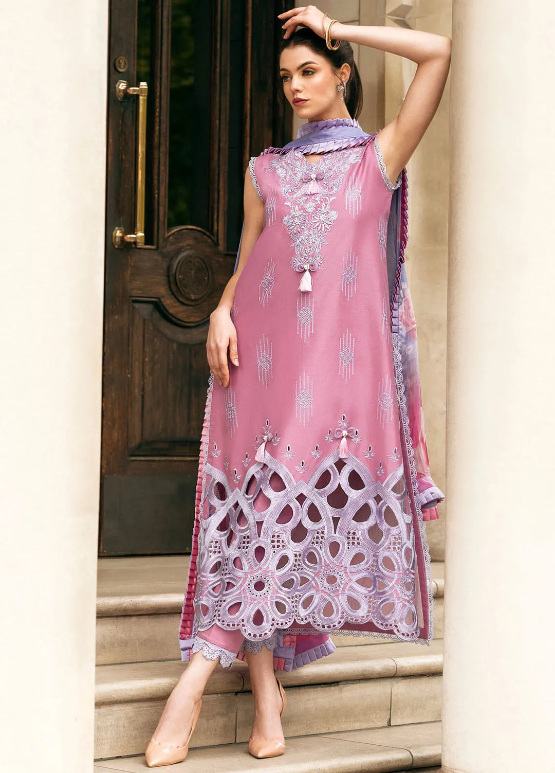 Hemline Odyssey By Mushq Embroidered Lawn Suit Unstitched 3 Piece MQ24H Wildflower Dream - Summer Collection