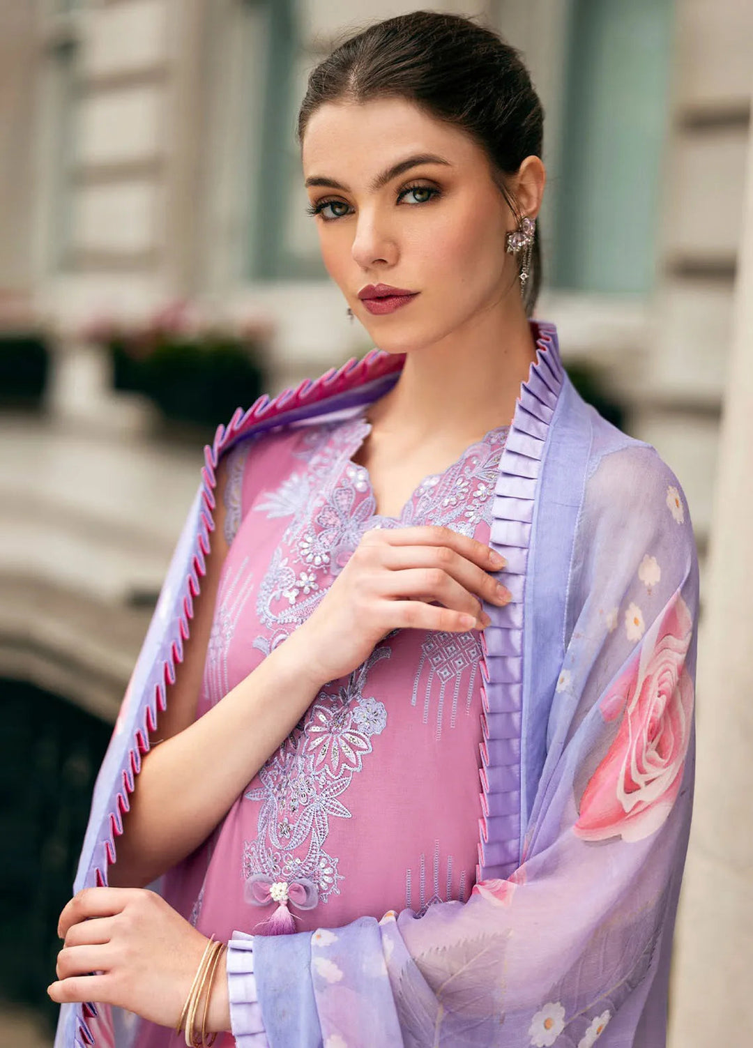 Hemline Odyssey By Mushq Embroidered Lawn Suit Unstitched 3 Piece MQ24H Wildflower Dream - Summer Collection