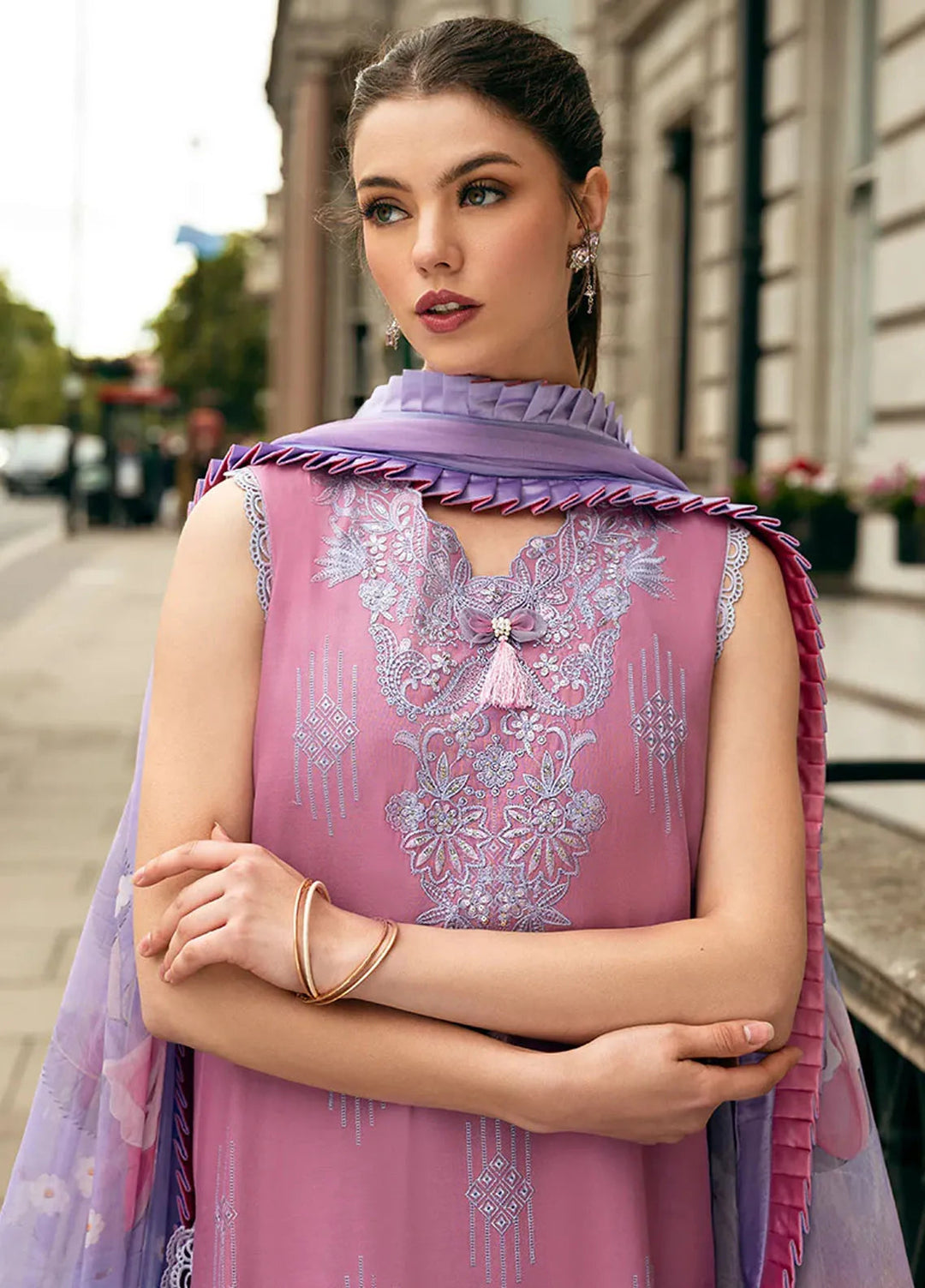 Hemline Odyssey By Mushq Embroidered Lawn Suit Unstitched 3 Piece MQ24H Wildflower Dream - Summer Collection