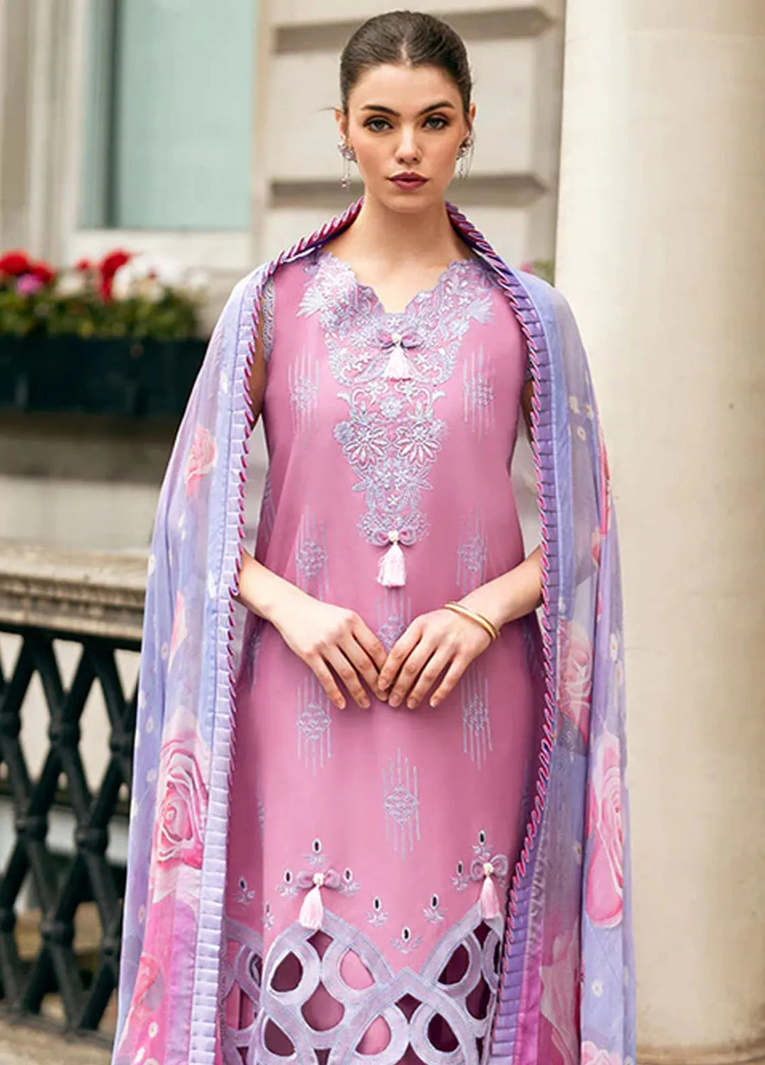 Hemline Odyssey By Mushq Embroidered Lawn Suit Unstitched 3 Piece MQ24H Wildflower Dream - Summer Collection