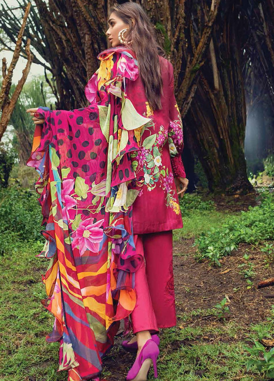 Hemline By Mushq Embroidered Chikankari Suits Unstitched 3 Piece MQ21H 01 Blooming Celosia - Spring / Summer Collection