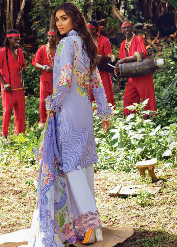 Hemline By Mushq Embroidered Chikankari Suits Unstitched 3 Piece MQ21H 06 Lavender Lustre - Spring / Summer Collection