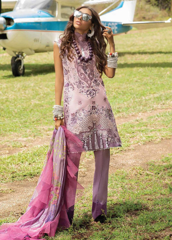 Hemline By Mushq Embroidered Chikankari Suits Unstitched 3 Piece MQ21H 13 Fragrant Lilac - Spring / Summer Collection