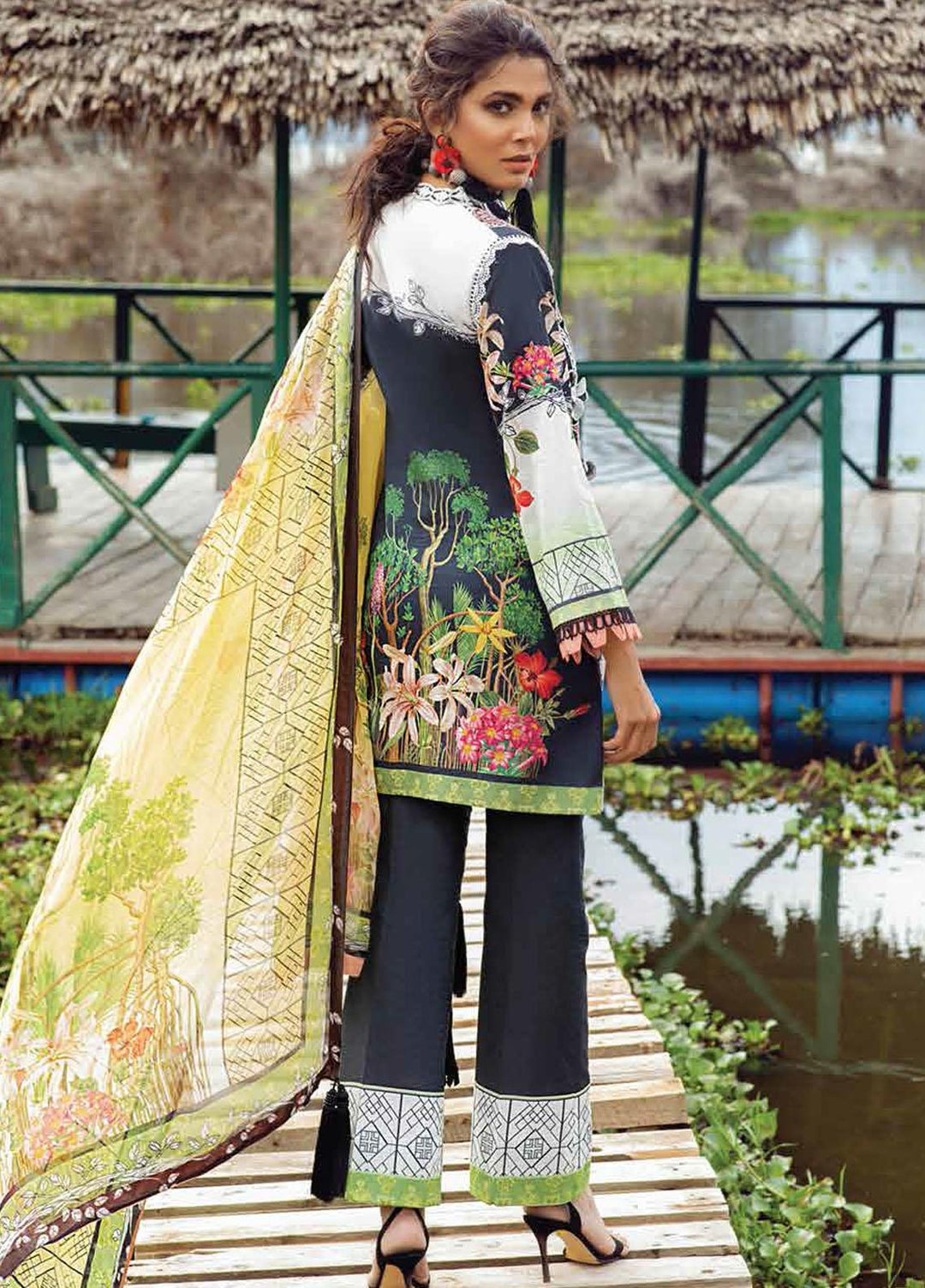 Hemline By Mushq Embroidered Chikankari Suits Unstitched 3 Piece MQ21H 16 Summer Rays - Spring / Summer Collection