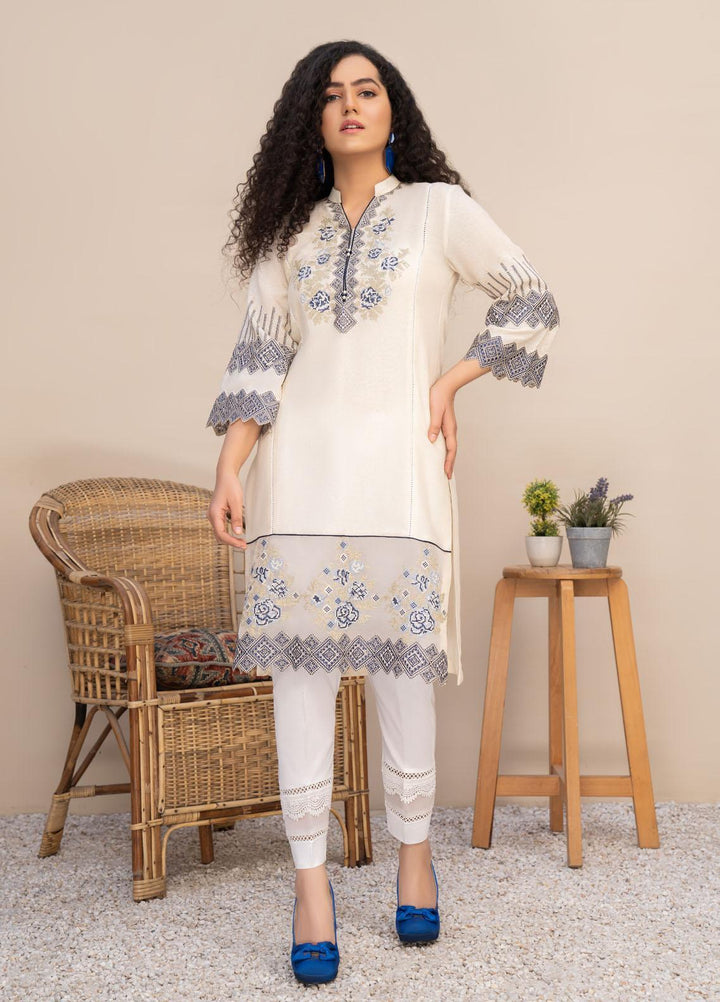 HemStitch Casual Pret  Lawn Kurti HS22BL Ambar