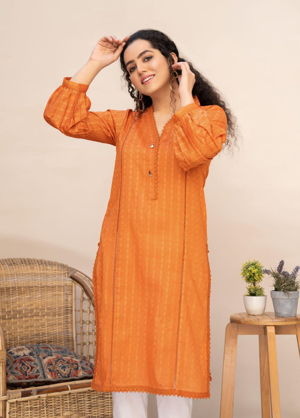 HemStitch Casual Pret  Lawn Kurti HS22BL Sanaubar