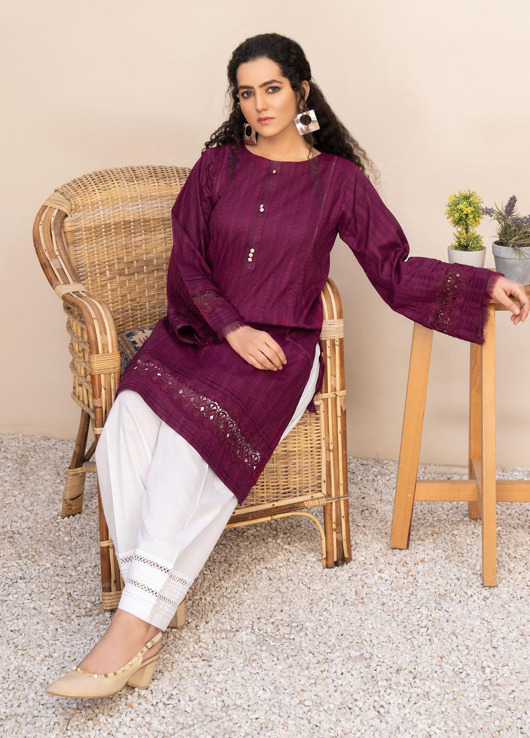 HemStitch Casual Pret  Lawn Kurti HS22BL Ammarah