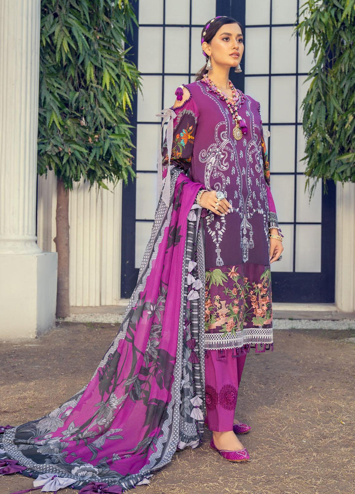 HemStitch Embroidered Lawn Suits Unstitched 3 Piece HS22LU Purple - Summer Collection