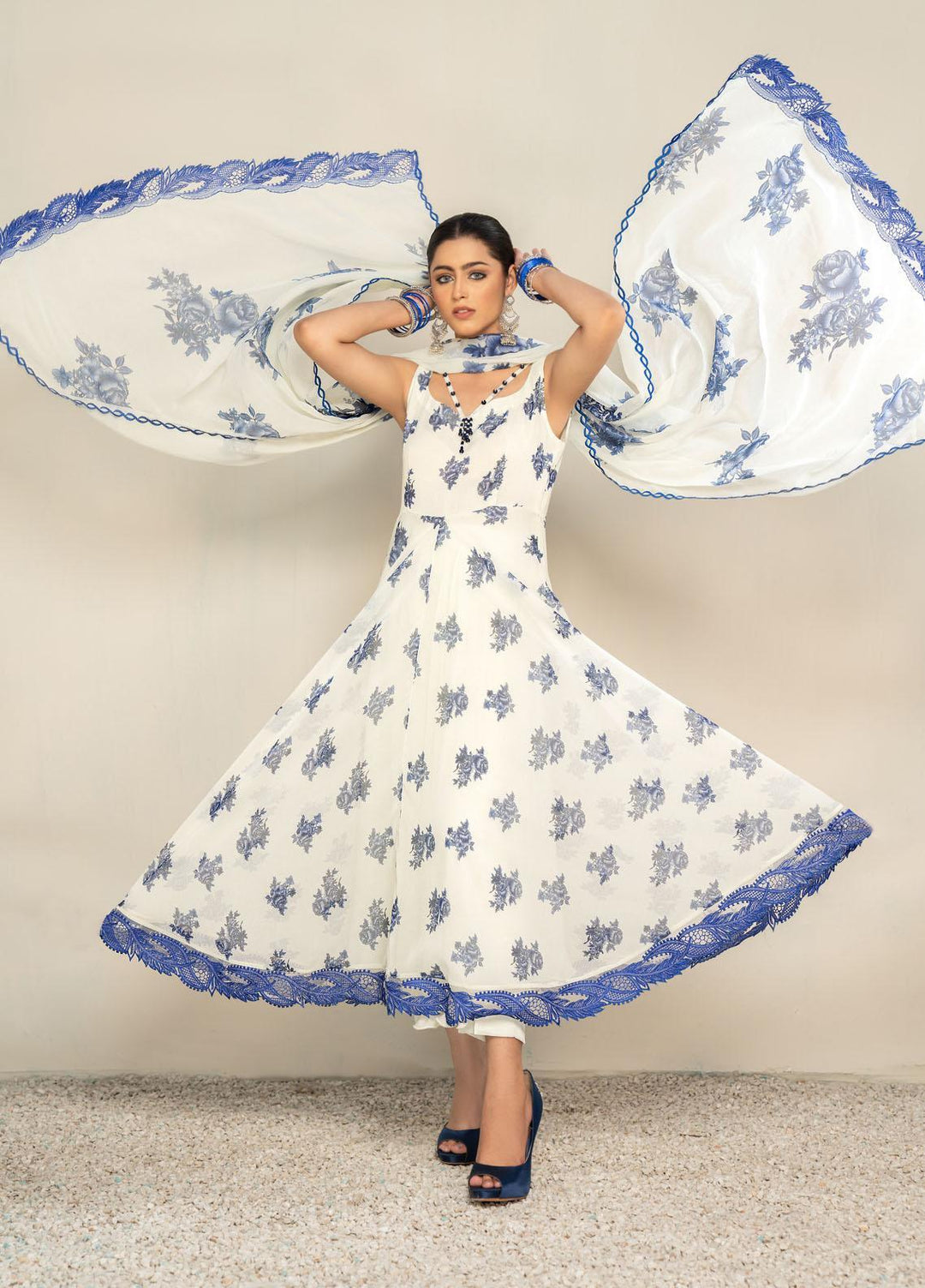 HemStitch Luxury Pret  Chiffon 3 Piece Dress HST22PE Deena PE-03