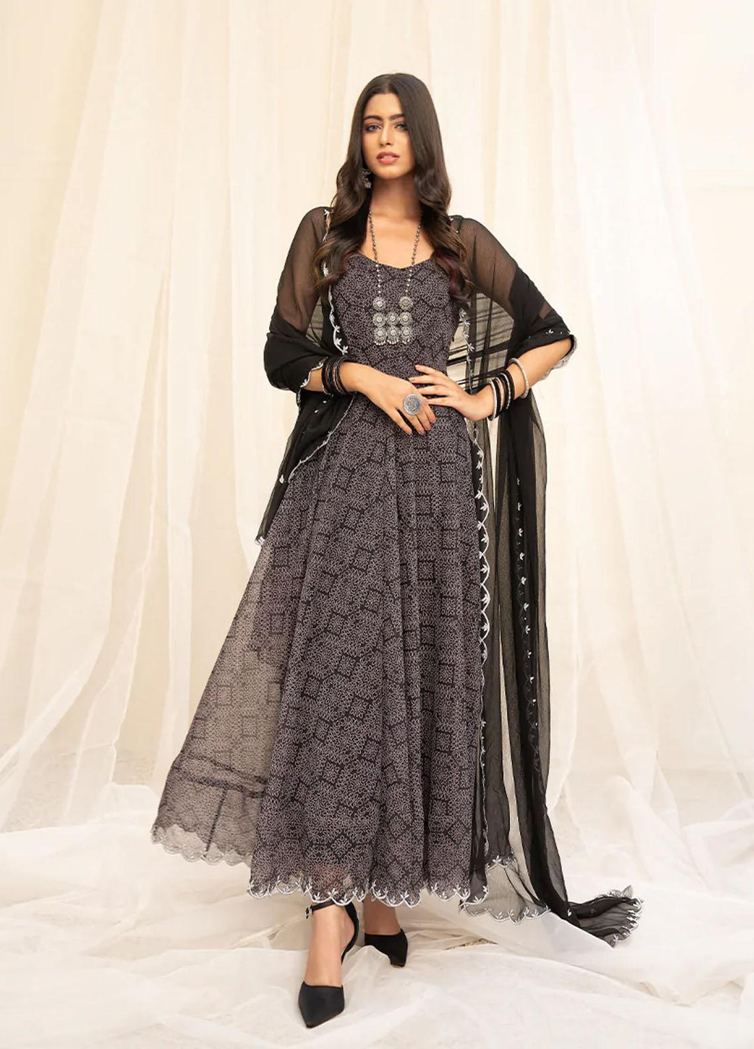 HemStitch Luxury Pret  Chiffon 3 Piece Dress HST22PE Eliana PE-05
