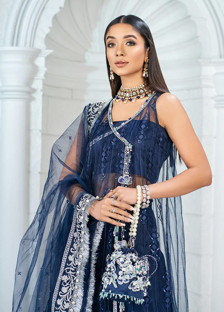 HemStitch Luxury Pret Embroidered Net 3 Piece Dress Rut HL-04