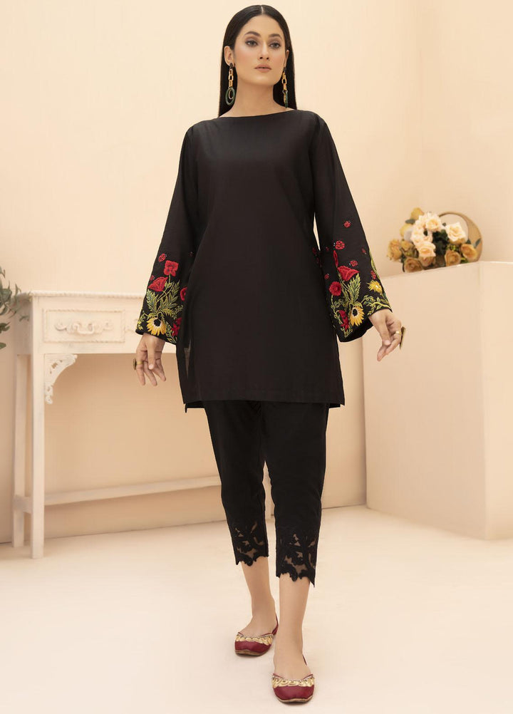 HemStitch Casual Pret  Lawn Kurti HS22PK Rina Black