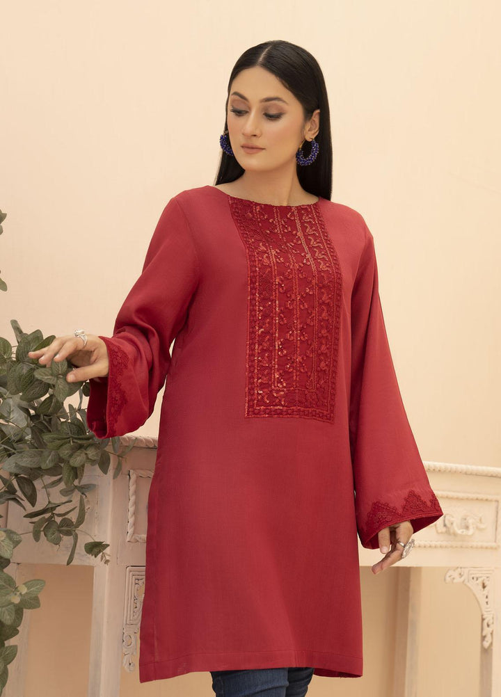 HemStitch Casual Pret  Lawn Kurti HS22PK Ruby Red