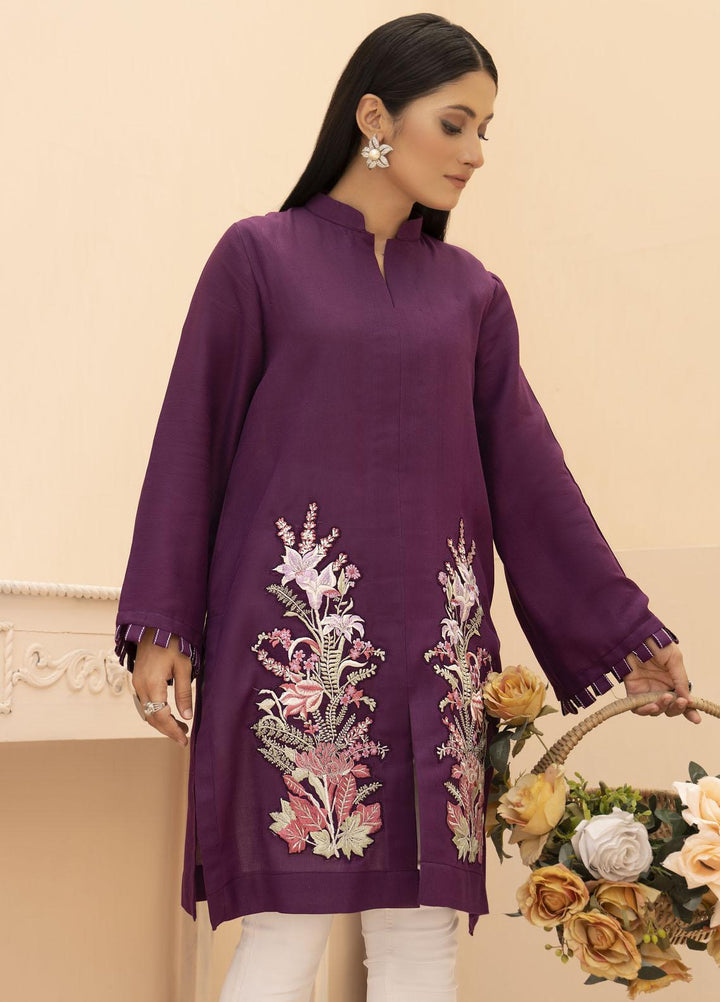 HemStitch Casual Pret  Lawn Kurti HS22PK Laila Purple