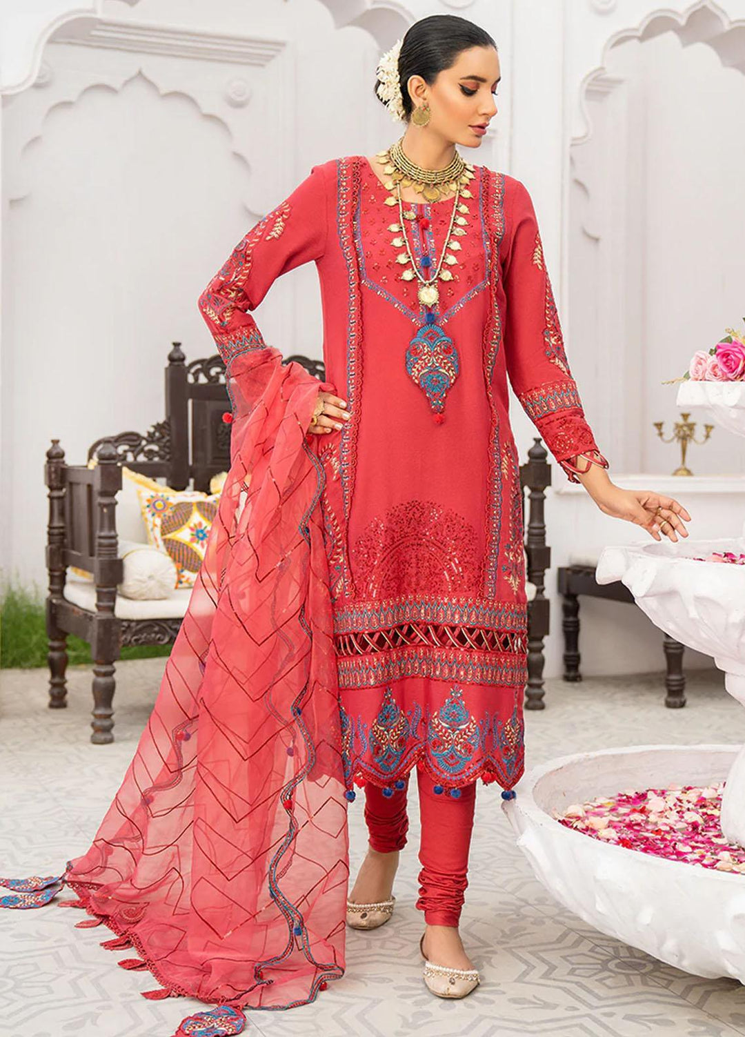 HemStitch Pret Embroidered Lawn 3 Piece Suit HV-05 Aimal