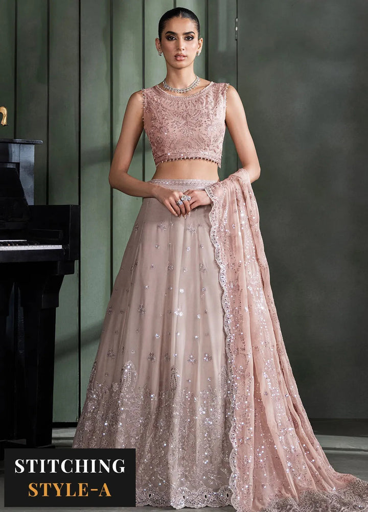 Heritage by Zarif Embroidered Chiffon Suit Unstitched 3 Piece ZR25UF ZHF-07 Elmira - Formals Collection
