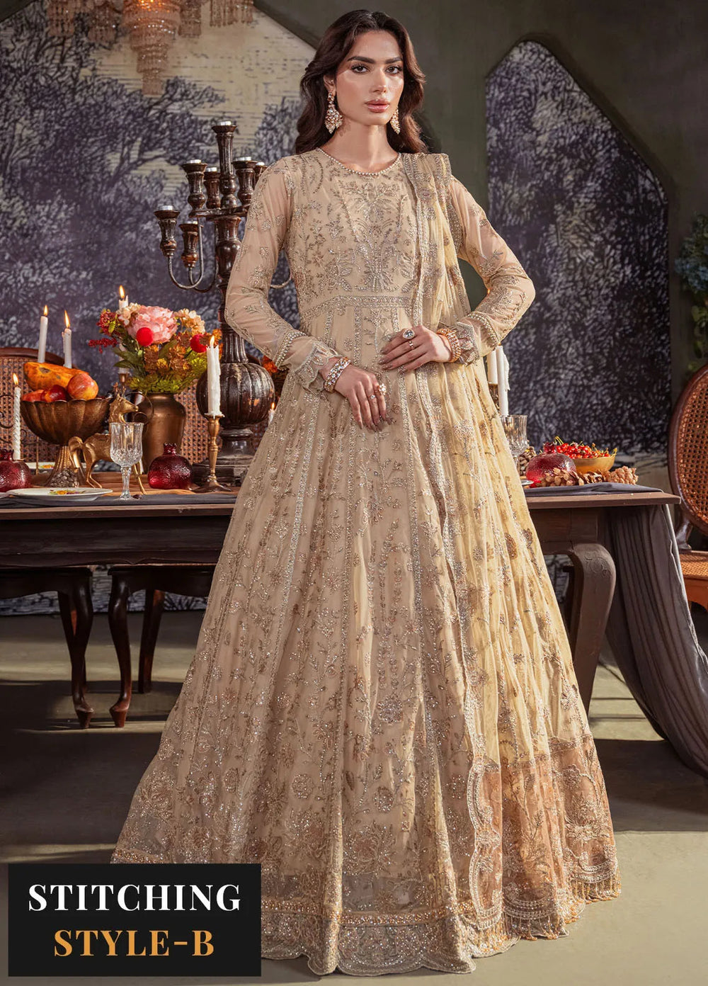 Heritage by Zarif Embroidered Net Suit Unstitched 3 Piece ZR25UF ZHF-01 Avelina - Formals Collection