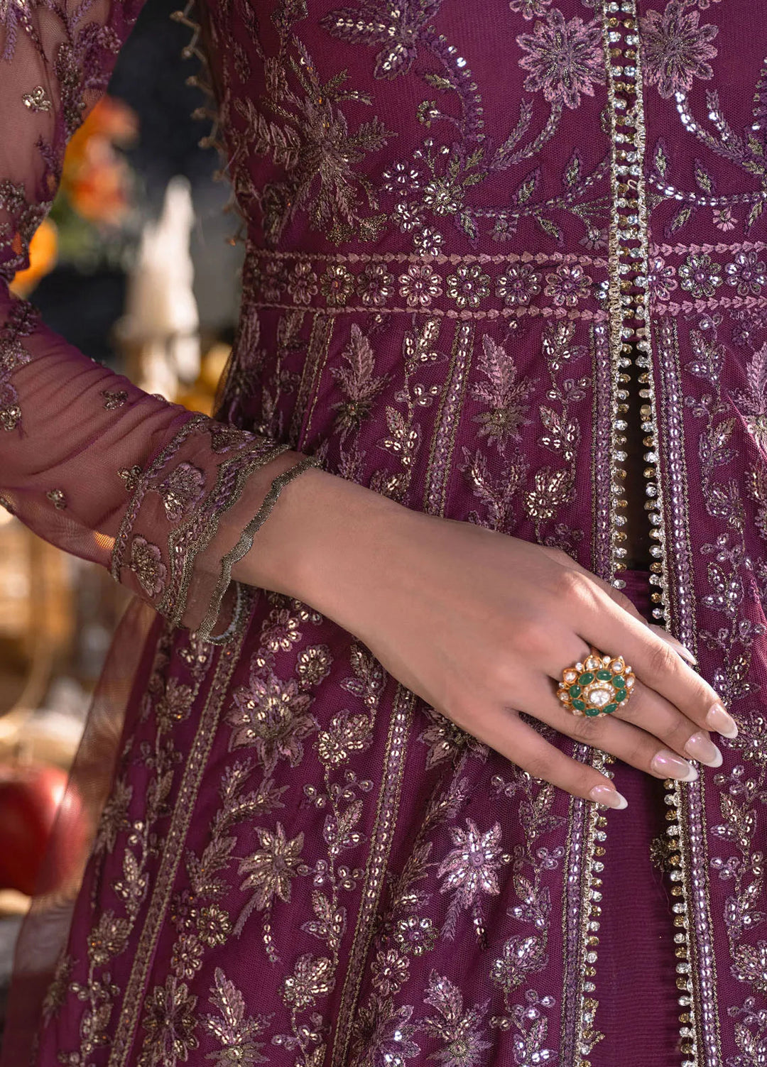 Heritage by Zarif Embroidered Net Suit Unstitched 3 Piece ZR25UF ZHF-02 Tiffany - Formals Collection