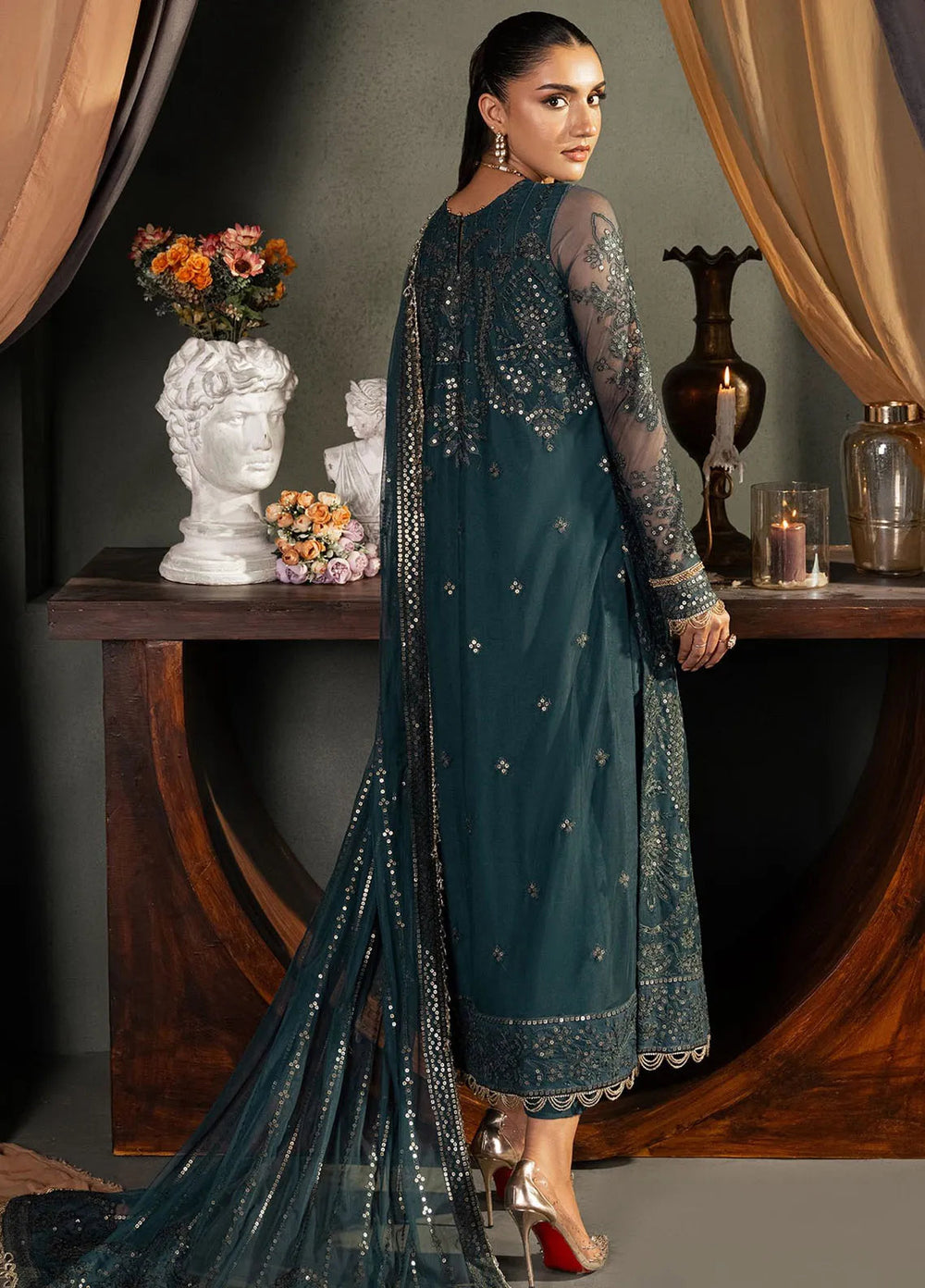 Heritage by Zarif Embroidered Net Suit Unstitched 3 Piece ZR25UF ZHF-04 Arha - Formals Collection