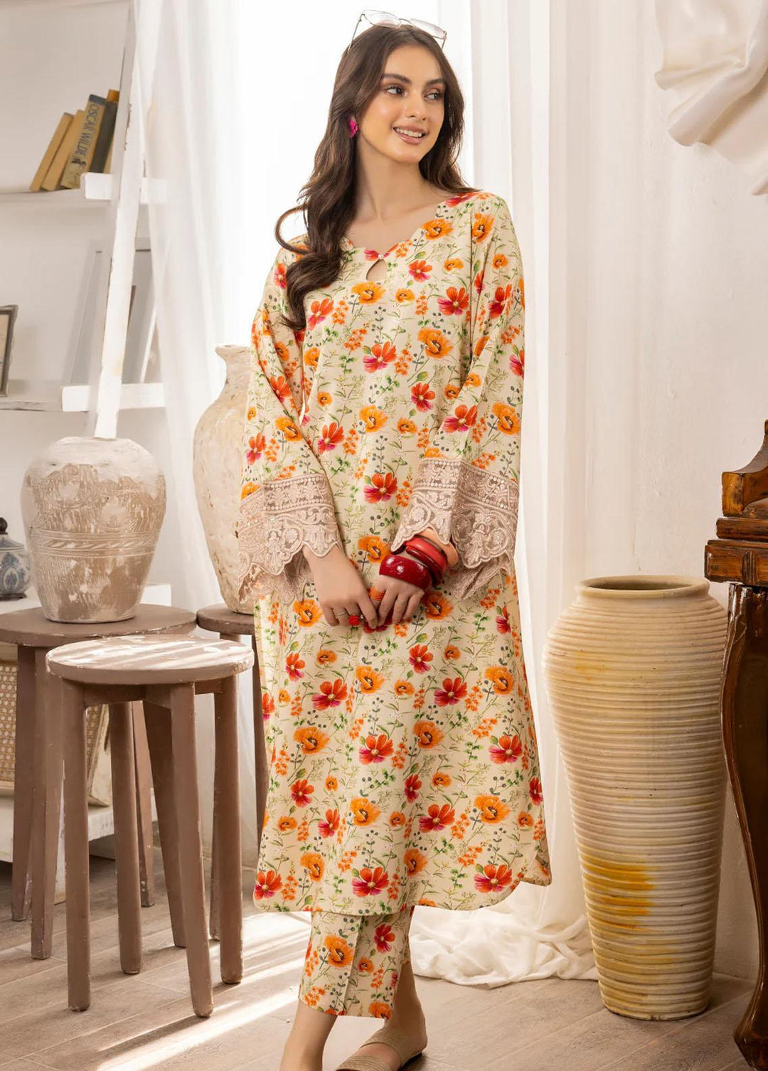 Esra Fashion Pret Casual Viscose 2 Piece Suit HDW-23-04