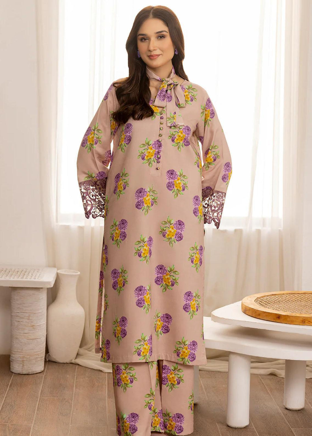 Esra Fashion Pret Casual Viscose 2 Piece Suit HDW-23-08
