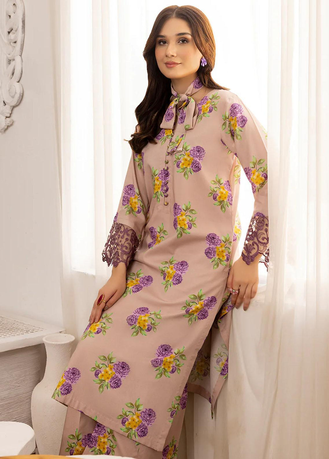 Esra Fashion Pret Casual Viscose 2 Piece Suit HDW-23-08