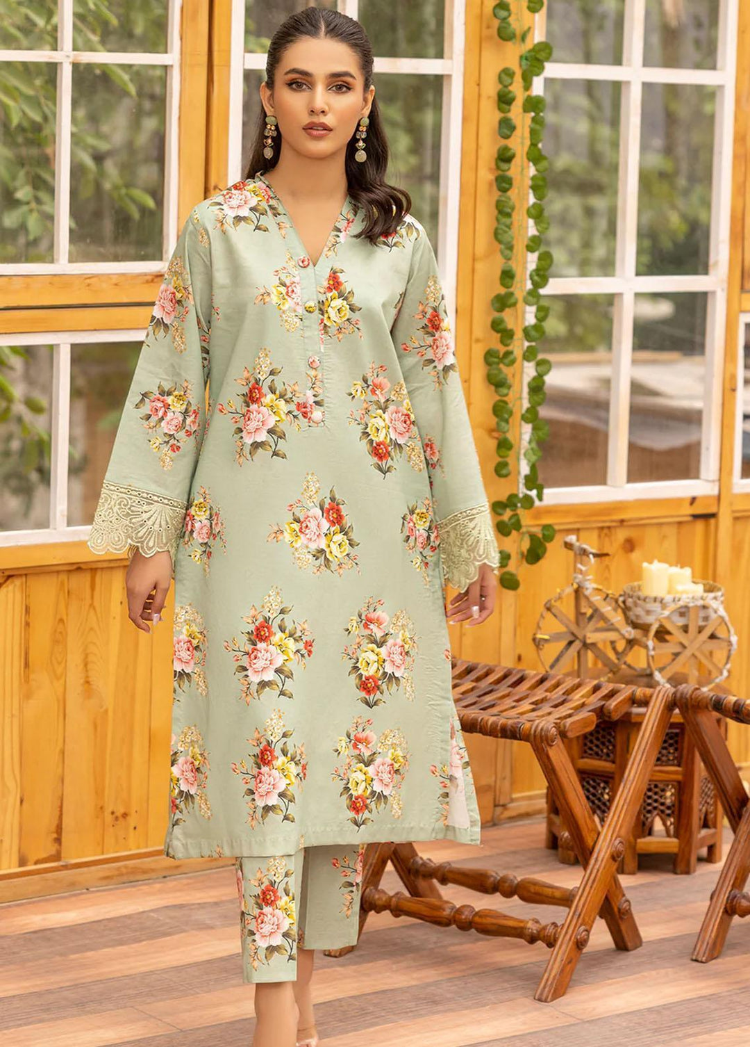 Esra Fashion Pret Embroidered Lawn 2 Piece Suit HD-23-22