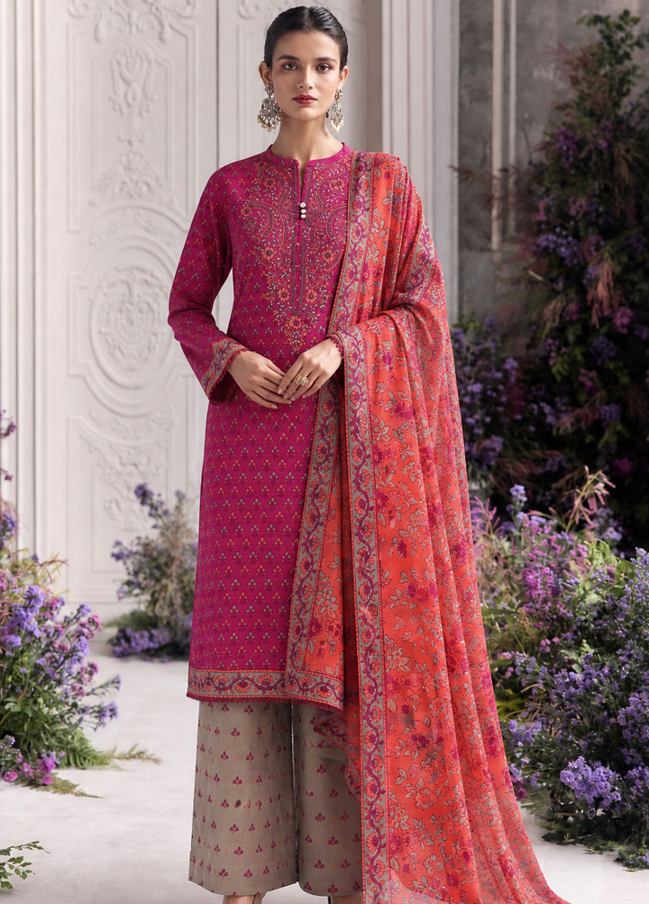 Daily Wear by HZ Textiles Unstitched Embroidered Lawn 3 Piece Suit PDW - 3315 Casual Collection