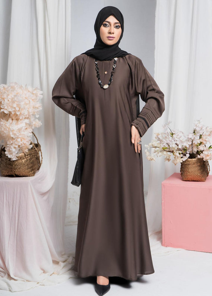 Hijab ul Ameer  Nida Casual Abaya JS-844 Desert Brown