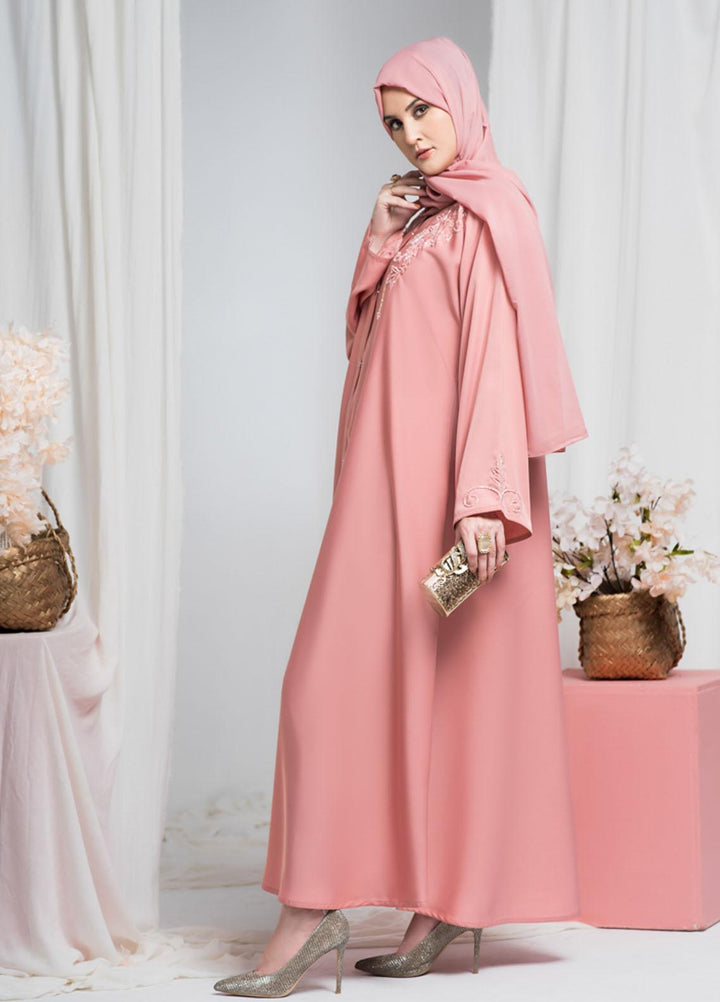 Hijab ul Ameer  Nida Casual Abaya JS-850 Pearl Pink