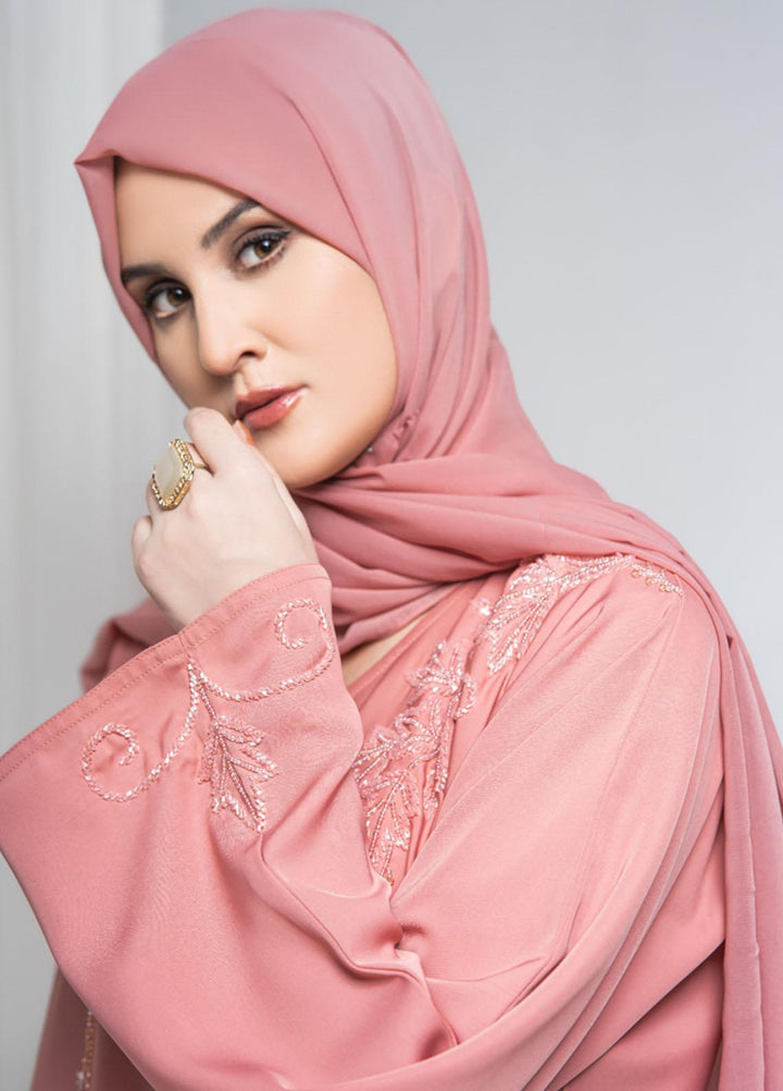 Hijab ul Ameer  Nida Casual Abaya JS-850 Pearl Pink