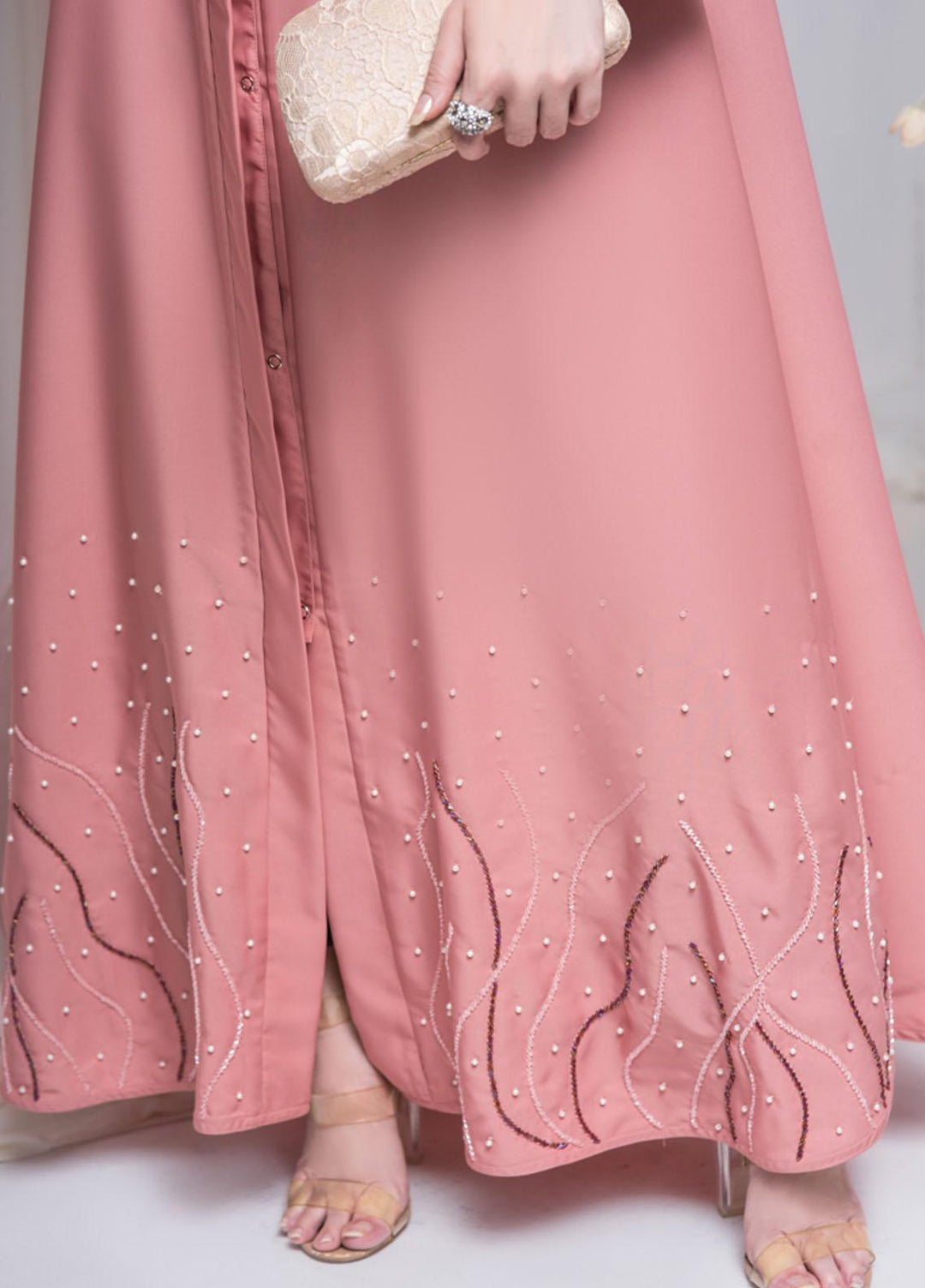 Hijab ul Ameer  Nida Casual Abaya JS-852 Rose Pink