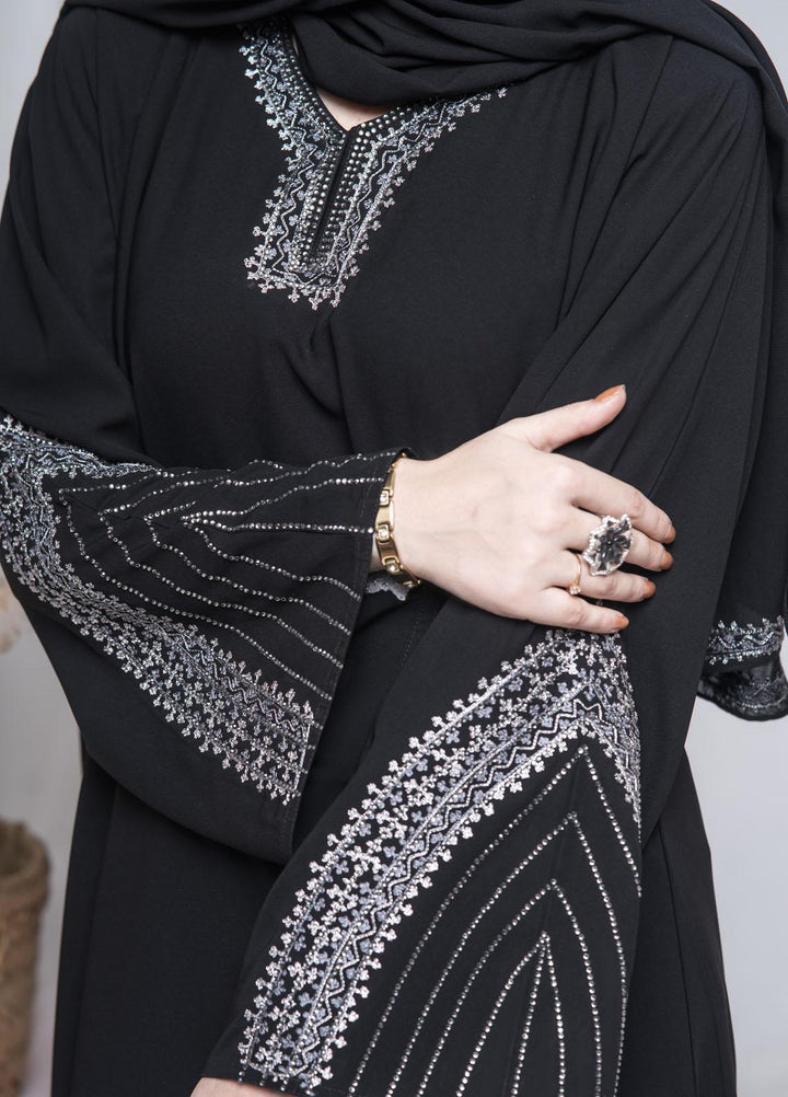 Hijab ul Ameer  Nida Casual Abaya JS-859 Black Kashmiri