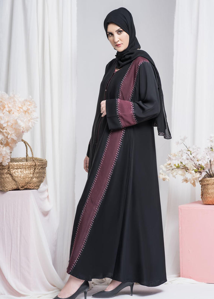 Hijab ul Ameer  Nida Casual Abaya JS-860 Blackberry