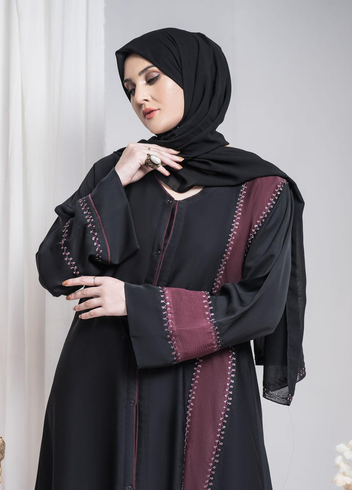 Hijab ul Ameer  Nida Casual Abaya JS-860 Blackberry