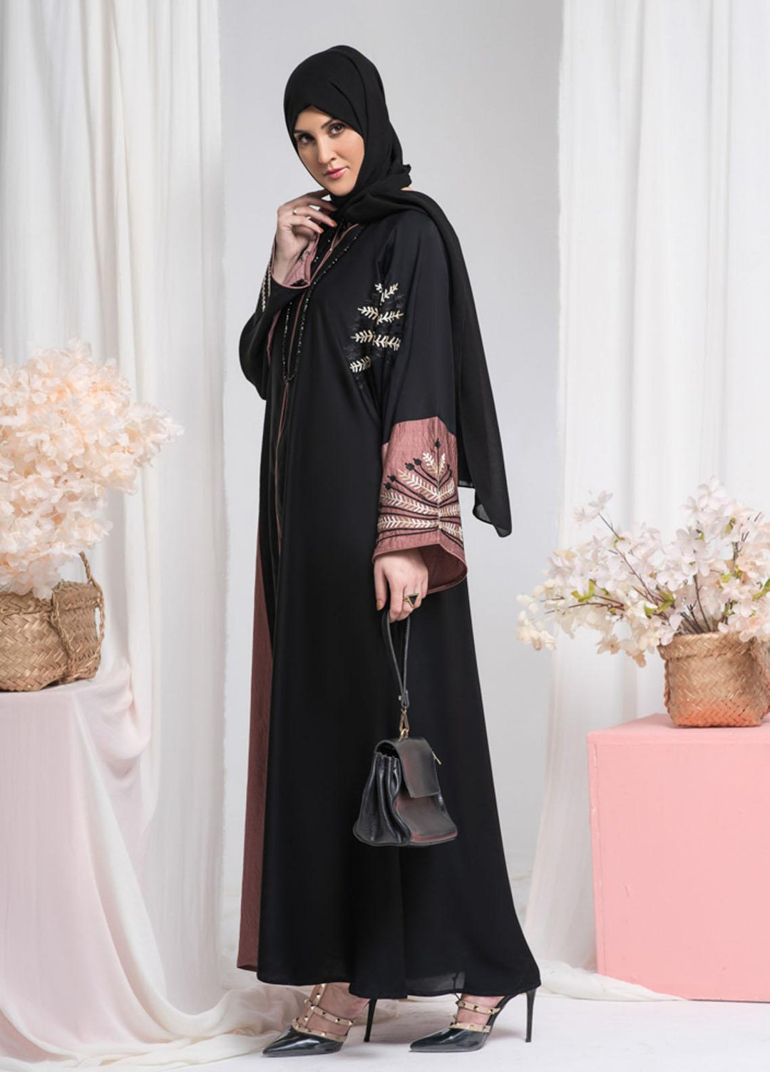 Hijab ul Ameer  Nida Casual Abaya JS-861 Black Elegance