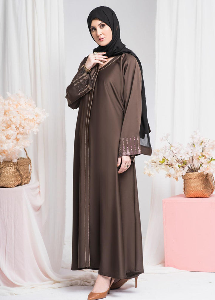 Hijab ul Ameer  Nida Casual Abaya JS-867 Hazle Brown