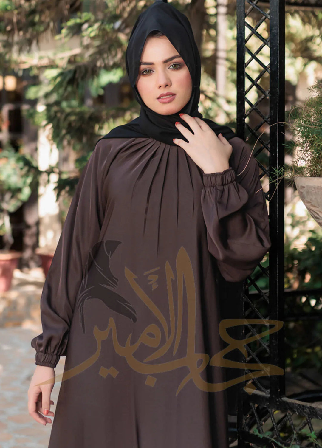 Hijab ul Ameer Pret Casual  Abaya Abaya JS-Frill Neck Maxi