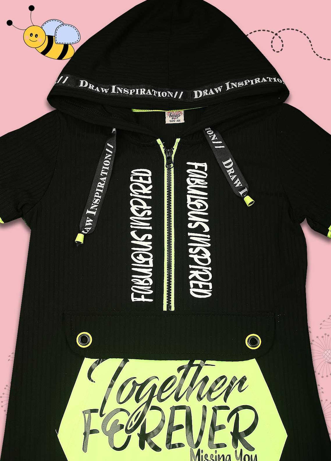 Sanaulla Exclusive Range Cotton Fancy Hoodie for Boys -  113419 Black