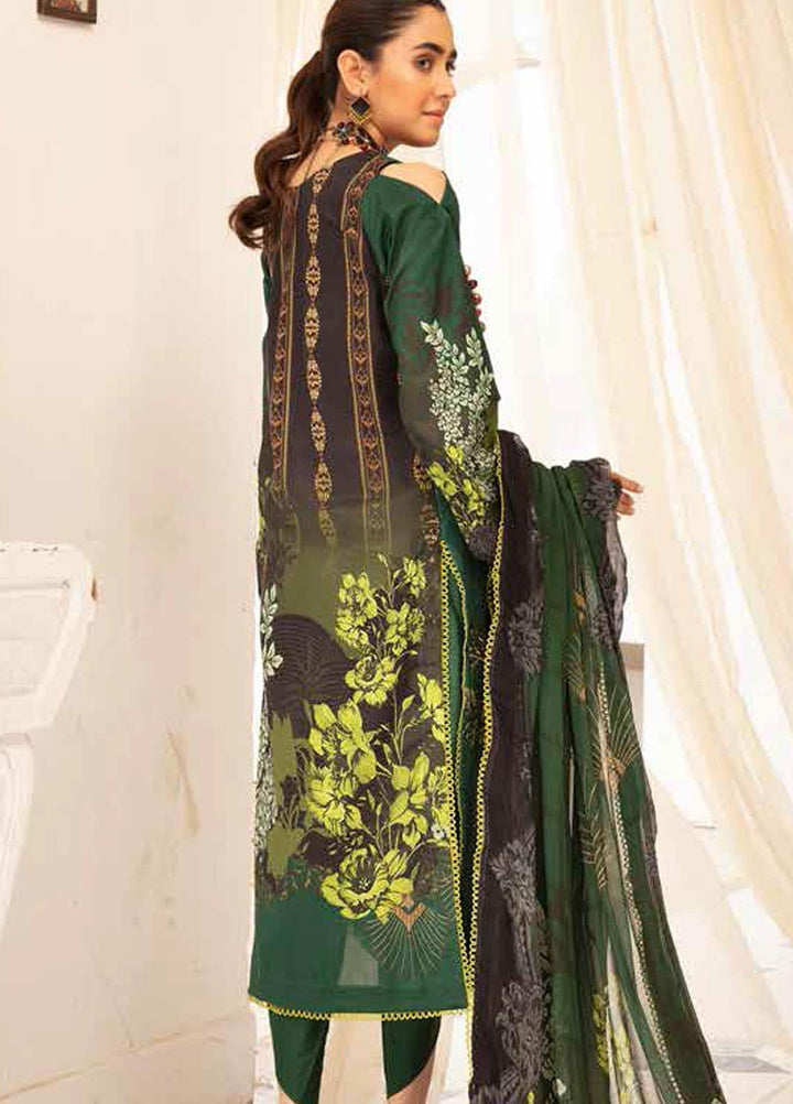 Hoor by Riaz Arts Embroidered Lawn Suits Unstitched 3 Piece RA21H DH-18 - Summer Collection
