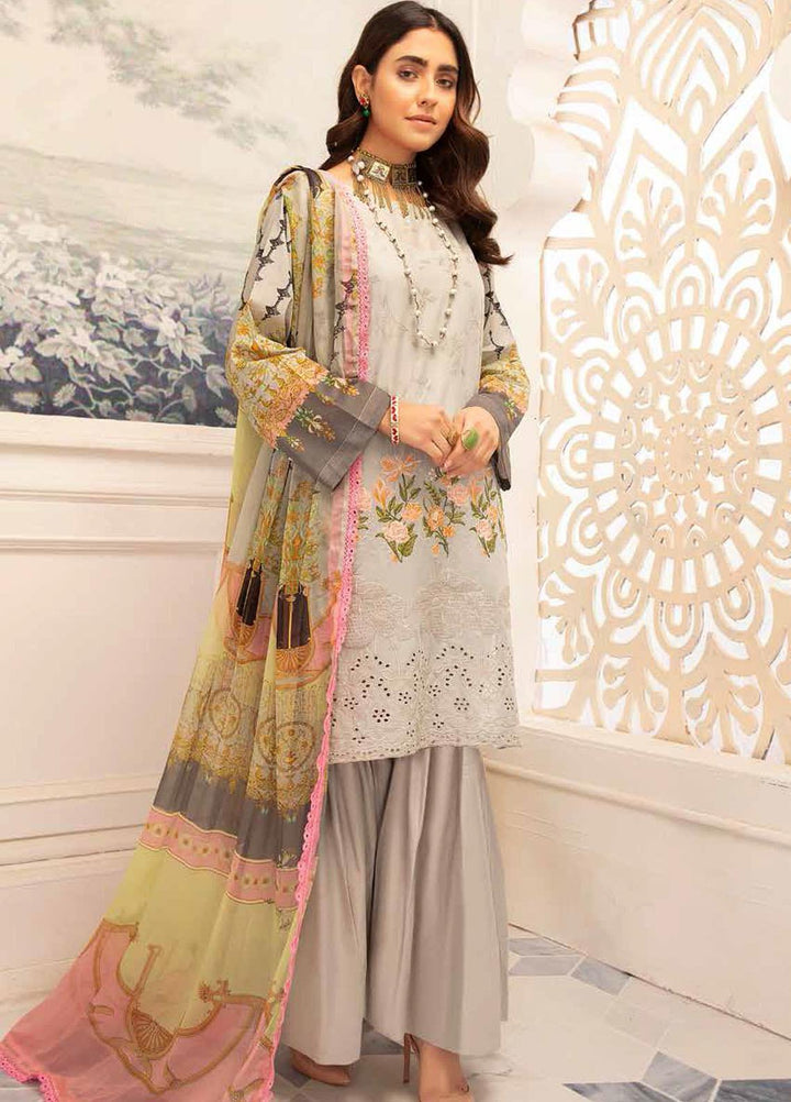 Hoor by Riaz Arts Embroidered Lawn Suits Unstitched 3 Piece RA21H DH-19 - Summer Collection